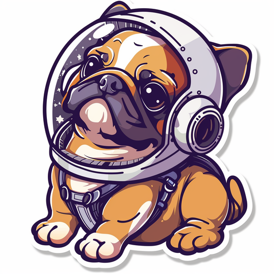 Bulldog Dog majestic Expressive surreal Vinyl Decal Sticker for Car, Laptop, Tumbler and more # F017713