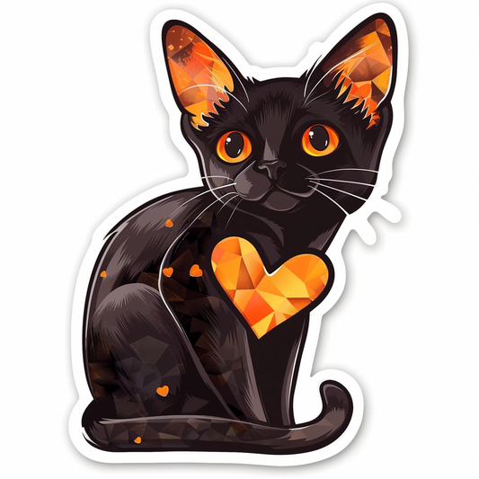 Burmese Cat heartcore Vinyl Decal Sticker for Car, Laptop, Tumbler and more # F011014
