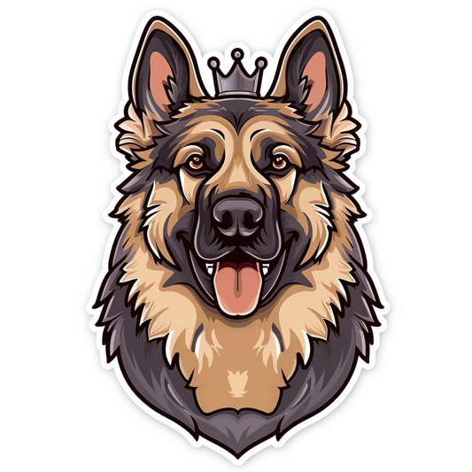 German Shepherd Dog crowned Vinyl Decal Sticker for Car, Laptop, Tumbler and more # F011494
