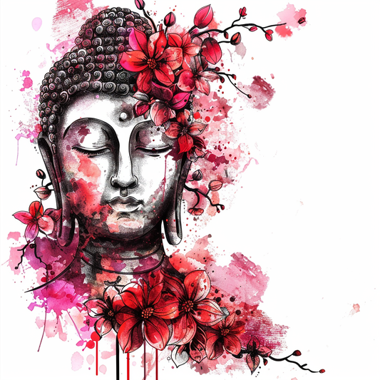 Buddha cartoon majestic Expressive surreal Vinyl Decal Sticker for Car, Laptop, Tumbler and more # F016977