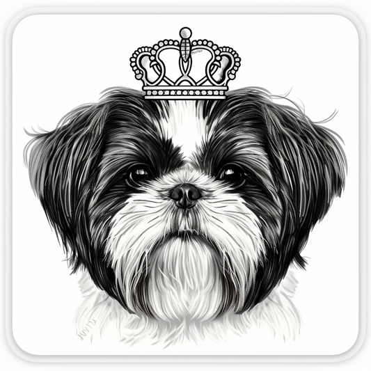 Adorable Shih Tzu Dog Expressive surreal Vinyl Decal Sticker for Car, Laptop, Tumbler and more # F018420