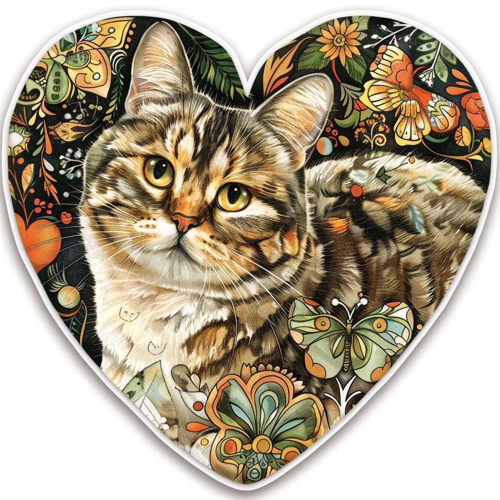 American Shorthair Cat majestic Expressive surreal Vinyl Decal Sticker for Car, Laptop, Tumbler and more # F018844