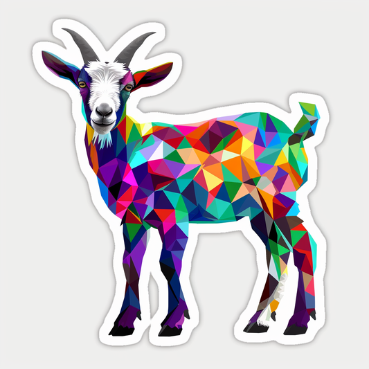 Goat majestic Expressive surreal Vinyl Decal Sticker for Car, Laptop, Tumbler and more # F020463-4" x 4"