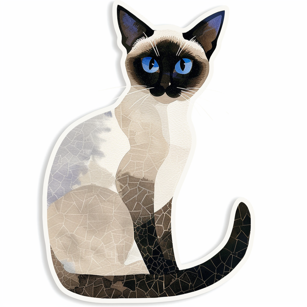 Siamese cat Vinyl Decal Sticker for Car, Laptop, Tumbler and more # F07761