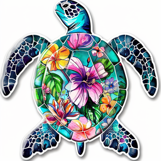 Sticker of a turtle majestic Expressive surreal Vinyl Decal Sticker for Car, Laptop, Tumbler and more # F022074