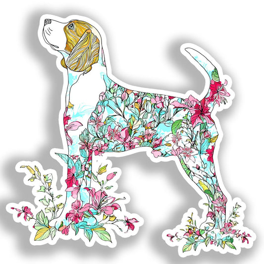Beagle Dog Vinyl Decal Sticker for Car, Laptop, Tumbler and more # A018630-4" x 4"