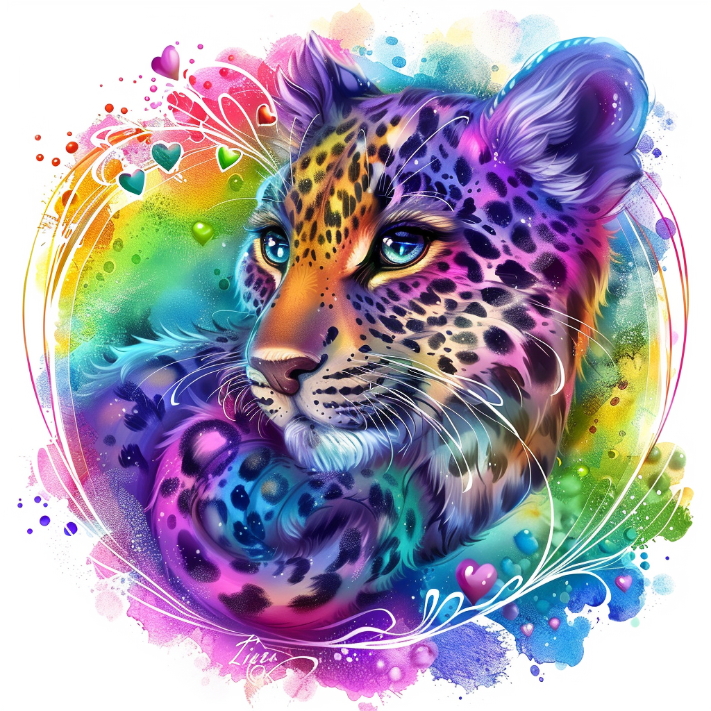 Leopard majestic Expressive surreal Vinyl Decal Sticker for Car, Laptop, Tumbler and more # F022529
