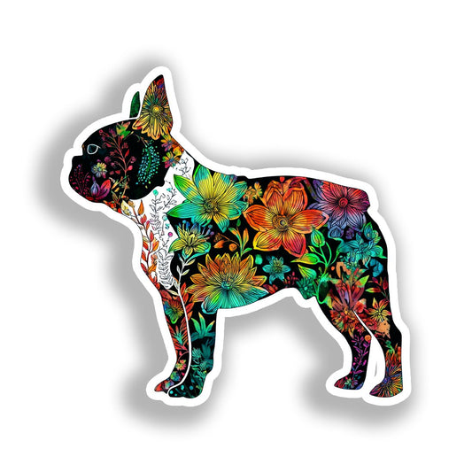 Boston Terrier Dog Vinyl Decal Sticker for Car, Laptop, Tumbler and more # A019001-4" x 4"