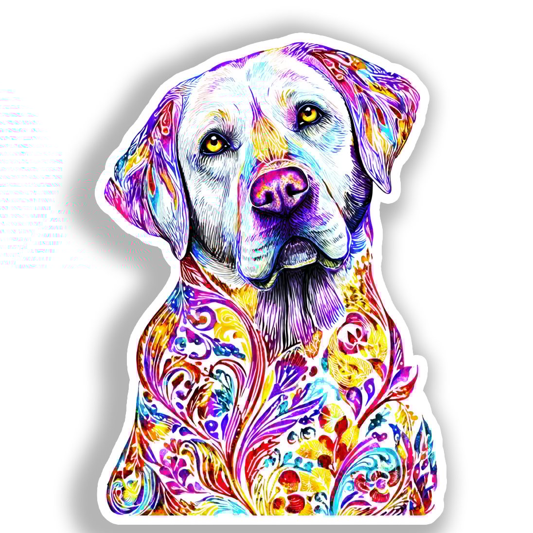 Labrador Retriever Dog Vinyl Decal Sticker for Car, Laptop, Tumbler and more # A019459-4" x 4"