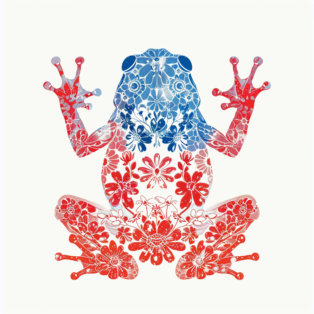 Sticker of a Frog floral majestic Expressive surreal Vinyl Decal Sticker for Car, Laptop, Tumbler and more # F016643