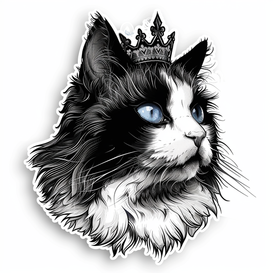 Ragdoll Cat crowned Vinyl Decal Sticker for Car, Laptop, Tumbler and more # F010186