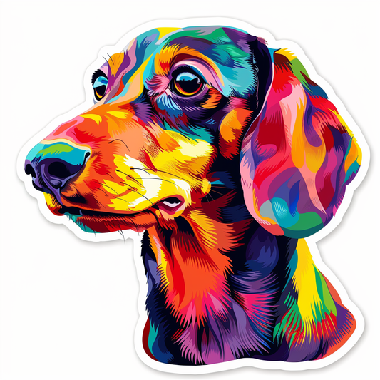 Dachshund Dog cartoon Vinyl Decal Sticker for Car, Laptop, Tumbler and more # F012916