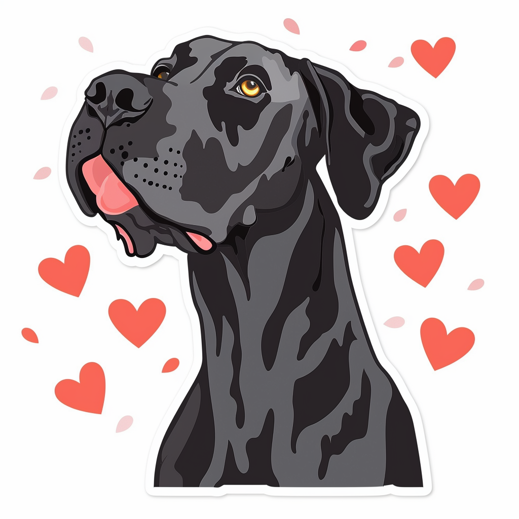 Adorable Great Dane Dog Expressive surreal Vinyl Decal Sticker for Car, Laptop, Tumbler and more # F018046