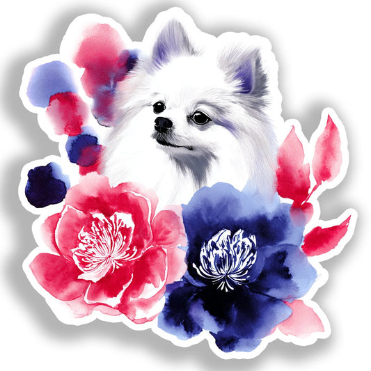 Pomeranian Dog Vinyl Decal Sticker for Car, Laptop, Tumbler and more # A017335-4" x 4"