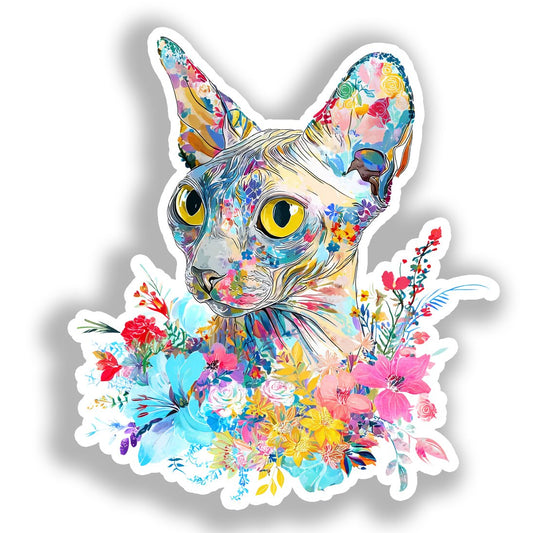 Devon Rex Cat Vinyl Decal Sticker for Car, Laptop, Tumbler and more # A019682-4" x 4"