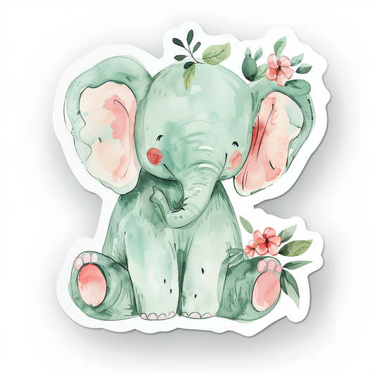 Elephant Expressive surreal Vinyl Decal Sticker for Car, Laptop, Tumbler and more # F022365-4" x 4"