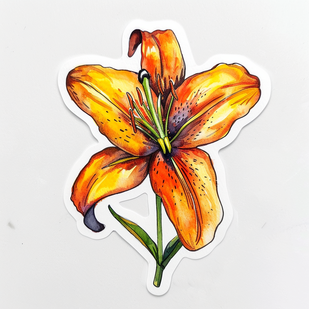 Lily flower majestic Expressive surreal Vinyl Decal Sticker for Car, Laptop, Tumbler and more # F023306