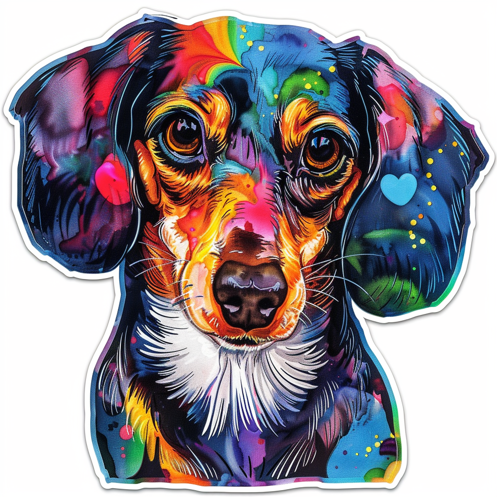 Dachshund Dog Heartcore Vinyl Decal Sticker for Car, Laptop, Tumbler and more # F012797