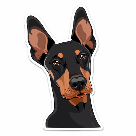 Doberman Pinscher Dog majestic Expressive surreal Vinyl Decal Sticker for Car, Laptop, Tumbler and more # F019337