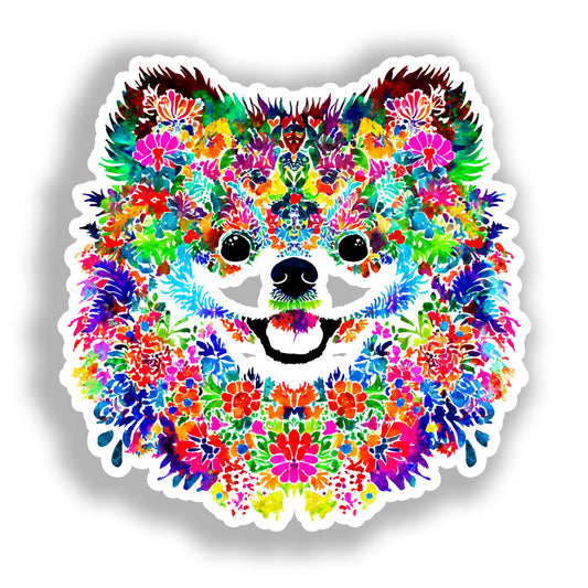 Pomeranian Dog Vinyl Decal Sticker for Car, Laptop, Tumbler and more # A017371-4" x 4"