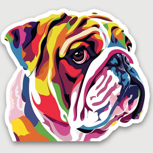 Bulldog Dog majestic Expressive surreal Vinyl Decal Sticker for Car, Laptop, Tumbler and more # F017416