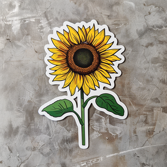 Sunflower flower majestic Expressive surreal Vinyl Decal Sticker for Car, Laptop, Tumbler and more # F022963