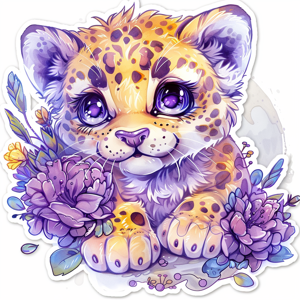 Leopard majestic Expressive surreal Vinyl Decal Sticker for Car, Laptop, Tumbler and more # F022523