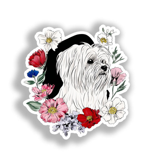 Maltese Dog Vinyl Decal Sticker for Car, Laptop, Tumbler and more # A019423-4" x 4"