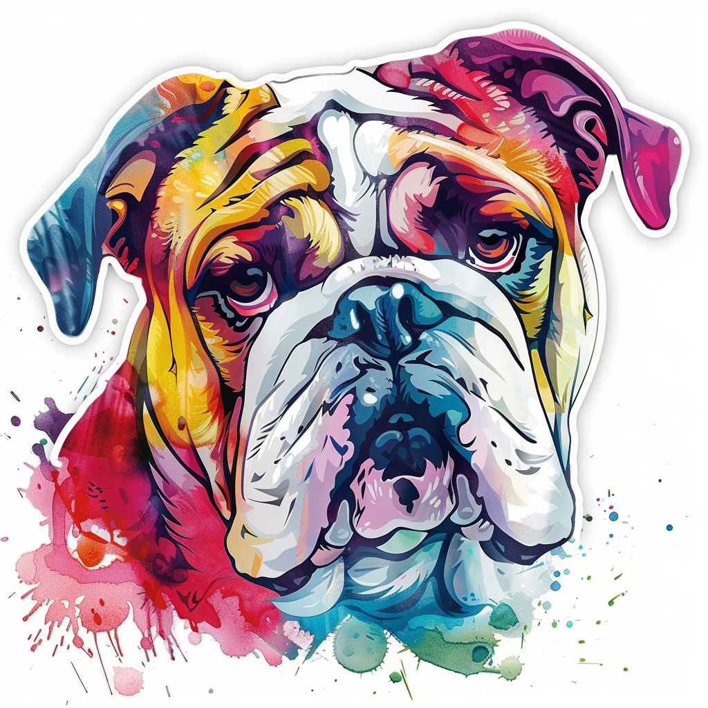 Bulldog Dog majestic Expressive surreal Vinyl Decal Sticker for Car, Laptop, Tumbler and more # F017481