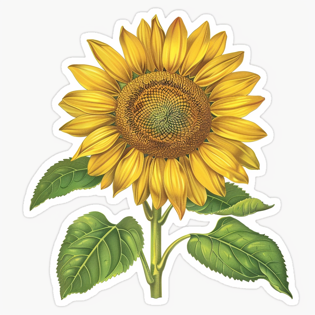 Sunflower flower majestic Expressive surreal Vinyl Decal Sticker for Car, Laptop, Tumbler and more # F023091