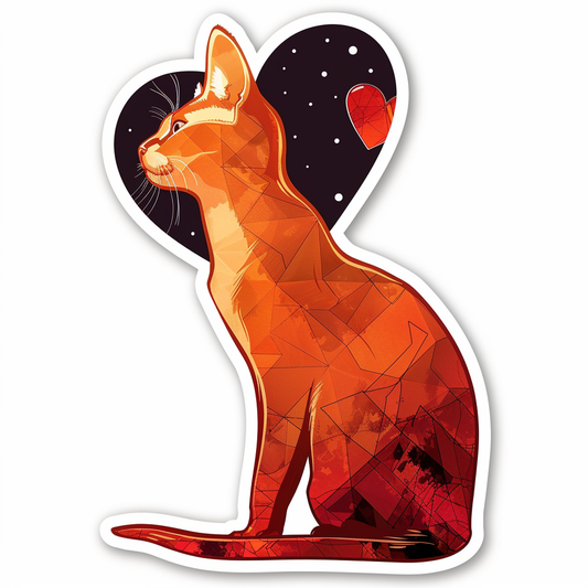 Abyssinian Cat astronaut majestic Expressive surreal Vinyl Decal Sticker for Car, Laptop, Tumbler and more # F021273-4" x 4"