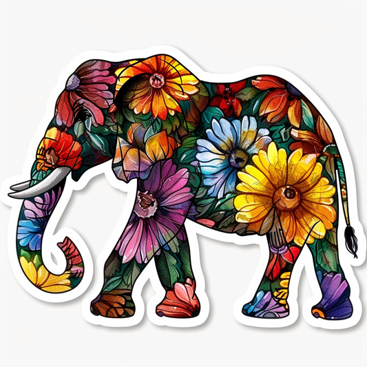 Elephant Expressive surreal Vinyl Decal Sticker for Car, Laptop, Tumbler and more # F022269-4" x 4"