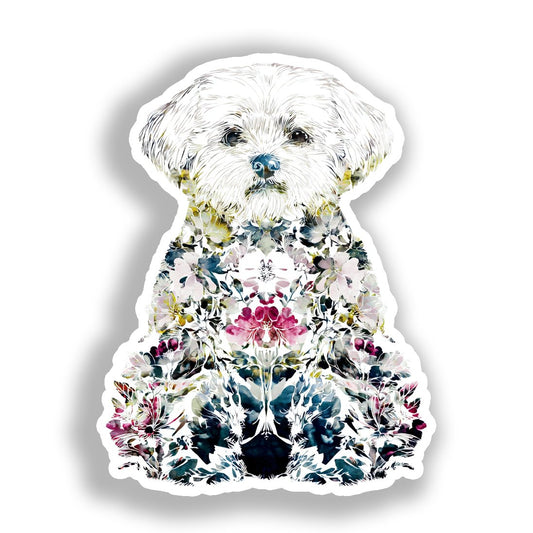Maltese Dog Vinyl Decal Sticker for Car, Laptop, Tumbler and more # A019396-4" x 4"