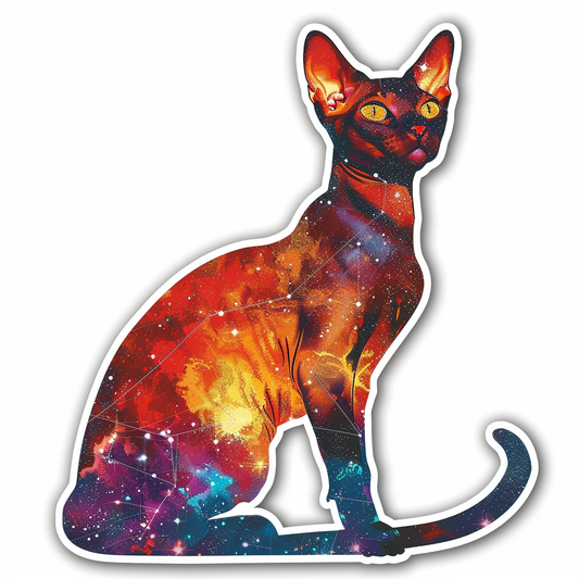 Abyssinian Cat astronaut majestic Expressive surreal Vinyl Decal Sticker for Car, Laptop, Tumbler and more # F021196-4" x 4"