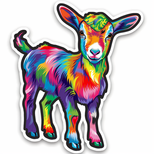 Goat majestic Expressive surreal Vinyl Decal Sticker for Car, Laptop, Tumbler and more # F020448-4" x 4"