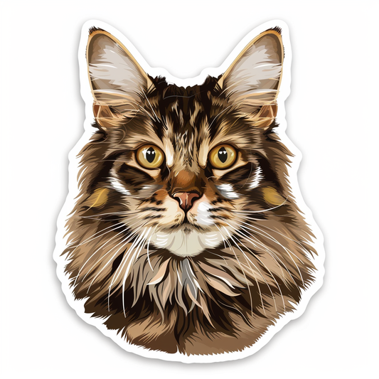 Maine Coon cat Vinyl Decal Sticker for Car, Laptop, Tumbler and more # F07600