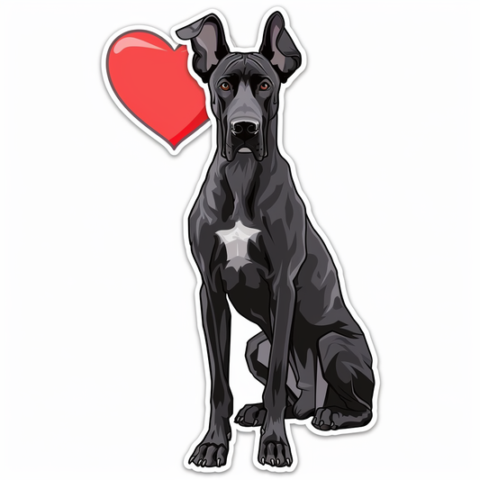Adorable Great Dane Dog Expressive surreal Vinyl Decal Sticker for Car, Laptop, Tumbler and more # F018044
