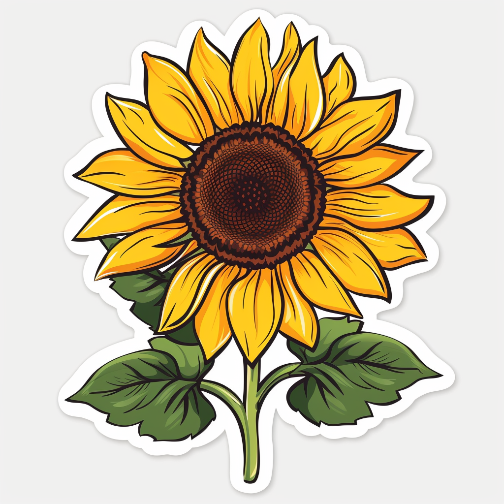 Sunflower flower majestic Expressive surreal Vinyl Decal Sticker for Car, Laptop, Tumbler and more # F023114