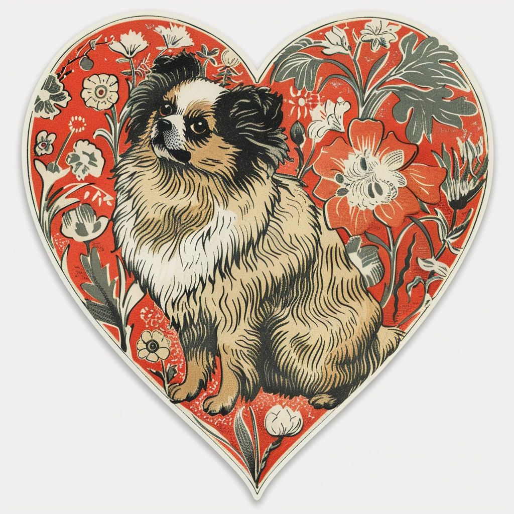 Sticker of a Pomeranian Dog majestic Expressive surreal Heartcore Vinyl Decal Sticker for Car, Laptop, Tumbler and more # F014071