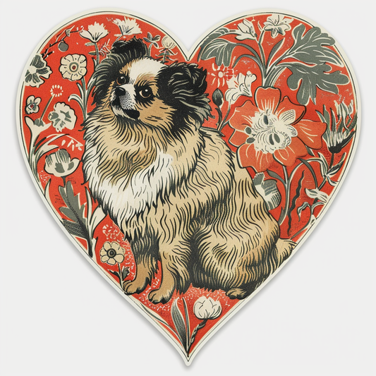 Sticker of a Pomeranian Dog majestic Expressive surreal Heartcore Vinyl Decal Sticker for Car, Laptop, Tumbler and more # F014071