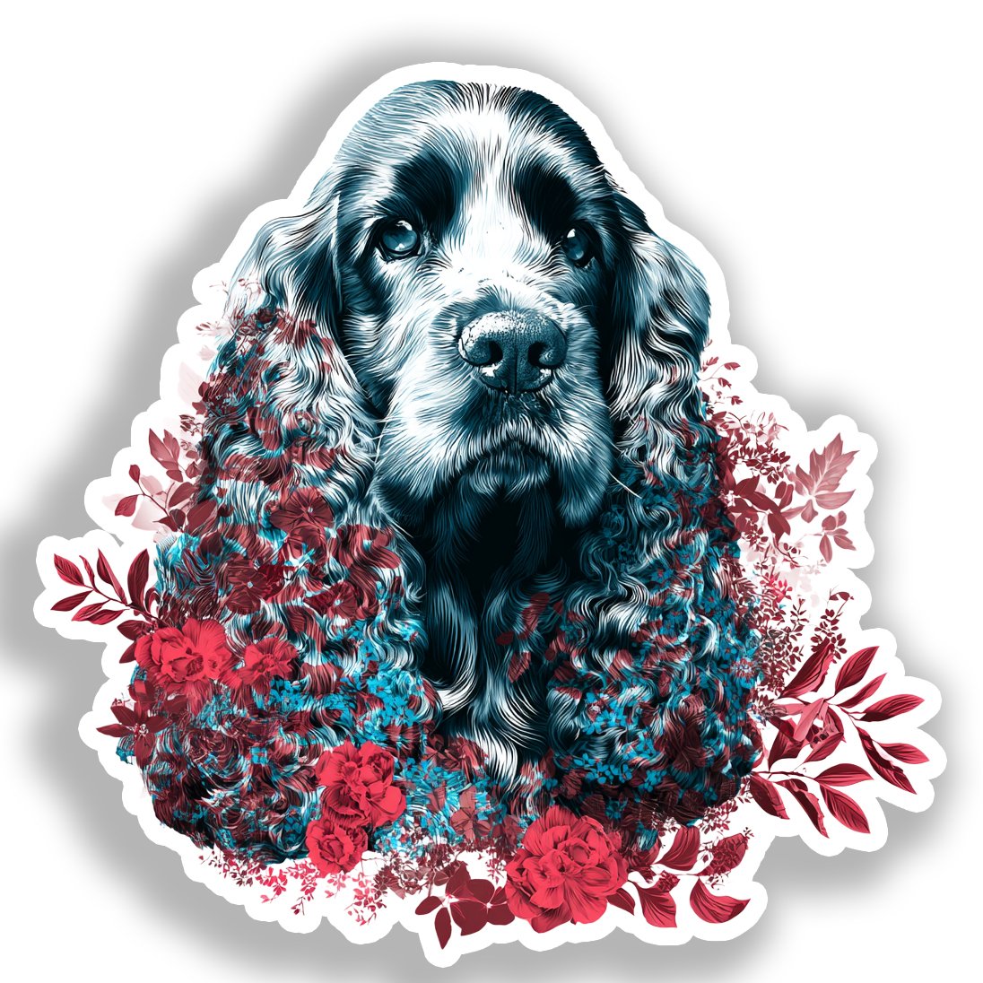 Cocker Spaniel Dog Vinyl Decal Sticker for Car, Laptop, Tumbler and more # A018790-4" x 4"