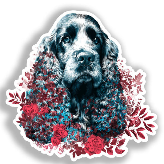 Cocker Spaniel Dog Vinyl Decal Sticker for Car, Laptop, Tumbler and more # A018790-4" x 4"