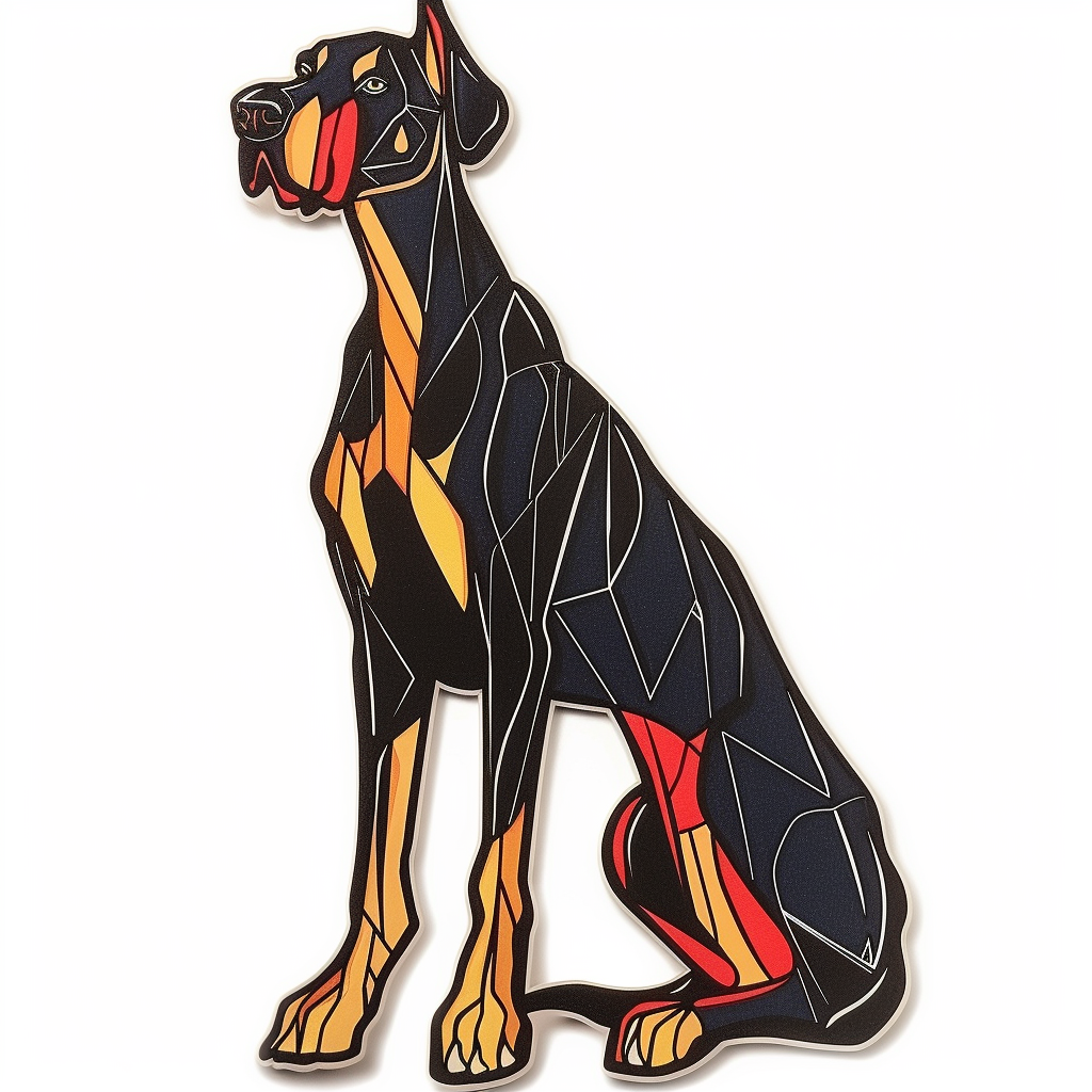 Great Dane Dog cyber punk majestic Expressive surreal Vinyl Decal Sticker for Car, Laptop, Tumbler and more # F017903