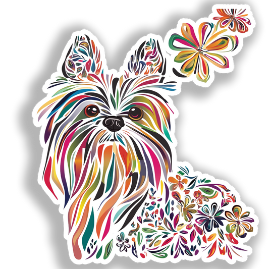 Yorkshire Terrier Dog Vinyl Decal Sticker for Car, Laptop, Tumbler and more # A017077-4" x 4"