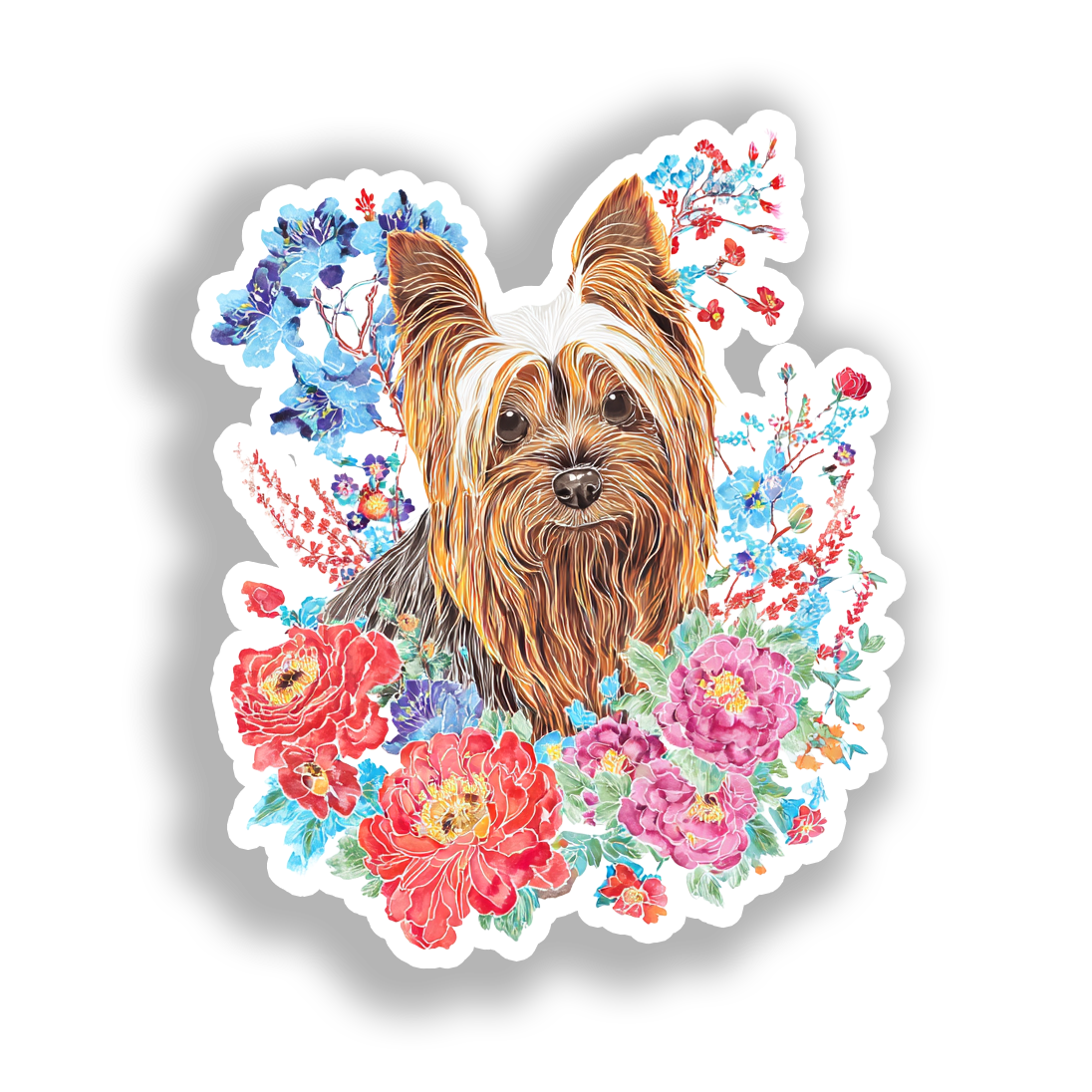 Yorkshire Terrier Dog Vinyl Decal Sticker for Car, Laptop, Tumbler and more # A017170-4" x 4"