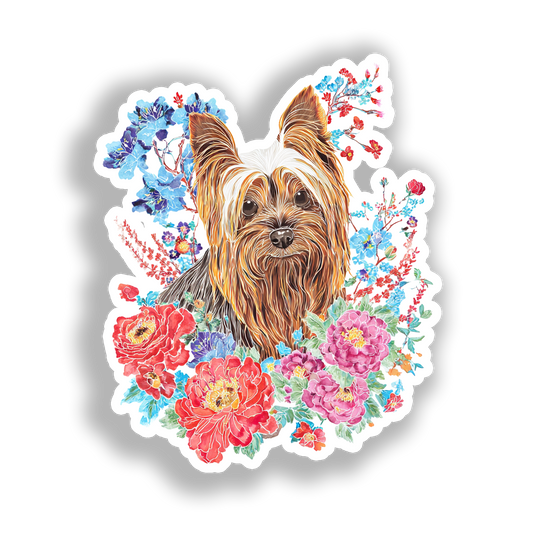 Yorkshire Terrier Dog Vinyl Decal Sticker for Car, Laptop, Tumbler and more # A017170-4" x 4"