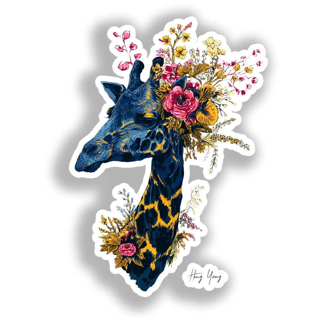 Giraffe Vinyl Decal Sticker for Car, Laptop, Tumbler and more # A018550-4" x 4"
