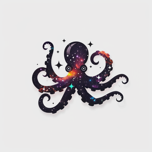 Sticker of a Octopus galaxy majestic Expressive surreal Vinyl Decal Sticker for Car, Laptop, Tumbler and more # F015681