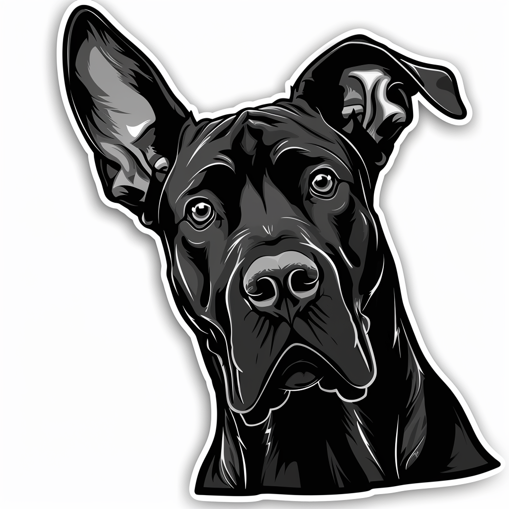 Great Dane Dog Expressive surreal Vinyl Decal Sticker for Car, Laptop, Tumbler and more # F022878
