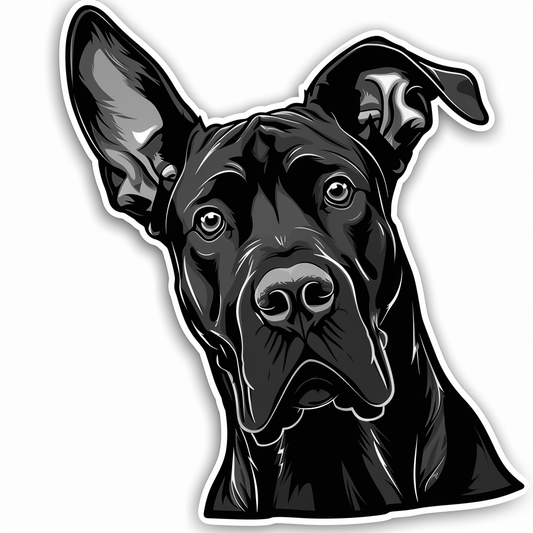 Great Dane Dog Expressive surreal Vinyl Decal Sticker for Car, Laptop, Tumbler and more # F022878